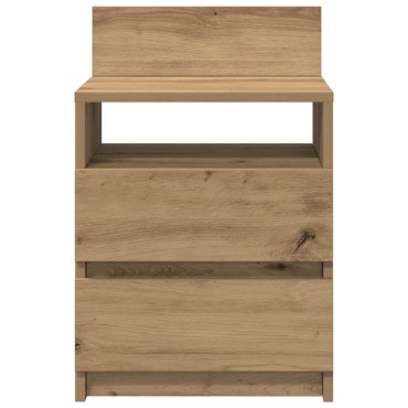 vidaXL Κομοδίνο με 2 συρτάρια Αρτισιανή Δρυς 40x33x60cm 1 τεμ.