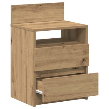 vidaXL Κομοδίνο με 2 συρτάρια Αρτισιανή Δρυς 40x33x60cm 1 τεμ.