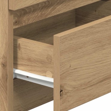 vidaXL Κομοδίνο με 2 συρτάρια Αρτισιανή Δρυς 40x33x60cm 1 τεμ.