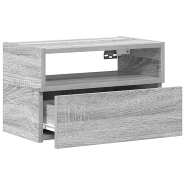 vidaXL Κομοδίνα Επιτοίχια 2 τεμ. Γκρι Sonoma 45x26x28,5cm