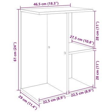 vidaXL Κομοδίνο Όψη Παλαιού Ξύλου 46,5x29x61cm από Επεξεργασμένο Ξύλο 1 τεμ.