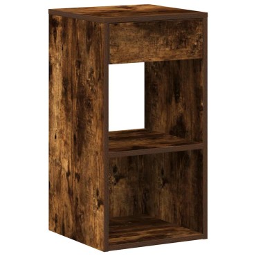 vidaXL Κομοδίνο με συρτάρι Καπνιστή Δρυς 35x34x66,5cm 1 τεμ.
