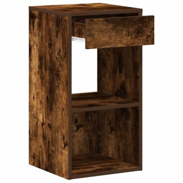 vidaXL Κομοδίνο με συρτάρι Καπνιστή Δρυς 35x34x66,5cm 1 τεμ.
