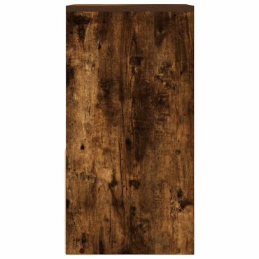vidaXL Κομοδίνο με συρτάρι Καπνιστή Δρυς 35x34x66,5cm 1 τεμ.