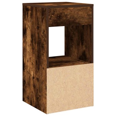 vidaXL Κομοδίνο με συρτάρι Καπνιστή Δρυς 35x34x66,5cm 1 τεμ.