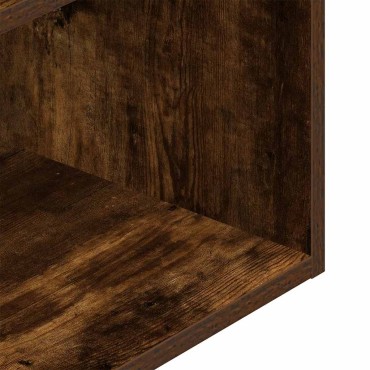 vidaXL Κομοδίνο με συρτάρι Καπνιστή Δρυς 35x34x66,5cm 1 τεμ.
