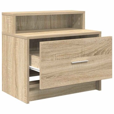 vidaXL Κομοδίνο με συρτάρι Sonoma Δρυς 51x31x47cm 1 τεμ.
