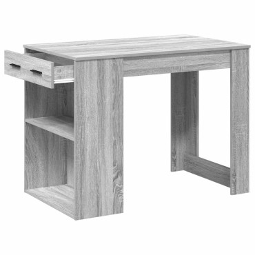 vidaXL Γραφείο με συρτάρι και ράφι Γκρι Sonoma 102x62x77,5cm
