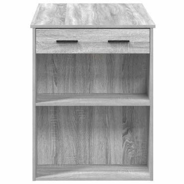 vidaXL Γραφείο με συρτάρι και ράφι Γκρι Sonoma 102x62x77,5cm