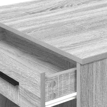 vidaXL Γραφείο με συρτάρι και ράφι Γκρι Sonoma 102x62x77,5cm