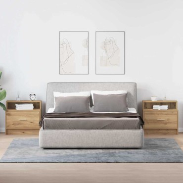 vidaXL Κομοδίνα με συρτάρι 2 τεμ. Αρτισιανή Δρυς 51x31x47cm