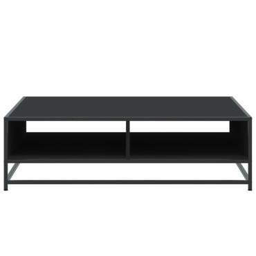 vidaXL Τραπεζάκι Σαλονιού Μαύρο 100x100x30cm από Επεξ. Ξύλο/Μέταλλο 1 τεμ.