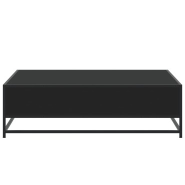 vidaXL Τραπεζάκι Σαλονιού Μαύρο 100x100x30cm από Επεξ. Ξύλο/Μέταλλο 1 τεμ.