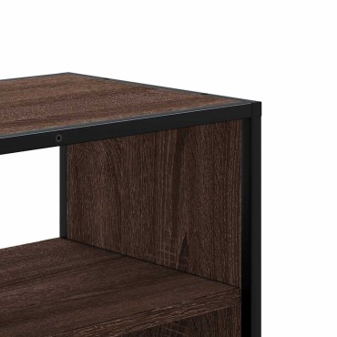 vidaXL Έπιπλο Τηλεόρασης Καφέ Δρυς 80x31x39,5cm Επεξ.Ξύλο/Μέταλλο