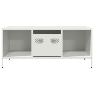 vidaXL Τραπεζάκι Σαλονιού Λευκό 101,5x50x43,5cm Χάλυβα Ψυχρής Έλασης 1 τεμ.