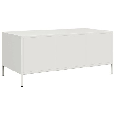vidaXL Τραπεζάκι Σαλονιού Λευκό 101,5x50x43,5cm Χάλυβα Ψυχρής Έλασης 1 τεμ.