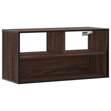 vidaXL Έπιπλο Τηλεόρασης Καφέ Δρυς 80x31x39,5cm Επεξ.Ξύλο/Μέταλλο