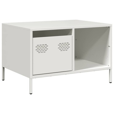 vidaXL Τραπεζάκι Σαλονιού Λευκό 68,5x50x43,5cm Χάλυβα Ψυχρής Έλασης 1 τεμ.