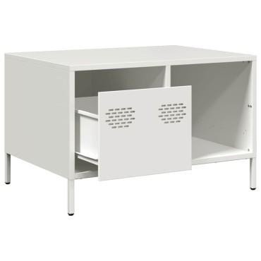vidaXL Τραπεζάκι Σαλονιού Λευκό 68,5x50x43,5cm Χάλυβα Ψυχρής Έλασης 1 τεμ.