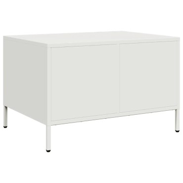 vidaXL Τραπεζάκι Σαλονιού Λευκό 68,5x50x43,5cm Χάλυβα Ψυχρής Έλασης 1 τεμ.
