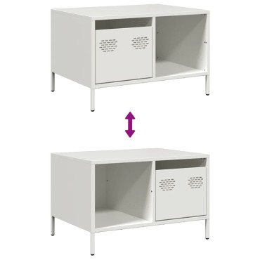 vidaXL Τραπεζάκι Σαλονιού Λευκό 68,5x50x43,5cm Χάλυβα Ψυχρής Έλασης 1 τεμ.