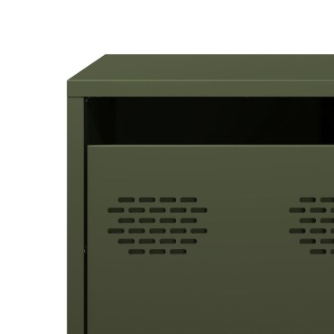 vidaXL Τραπεζάκι Σαλονιού Λαδί 101,5x50x43,5cm Χάλυβα Ψυχρής Έλασης 1 τεμ.