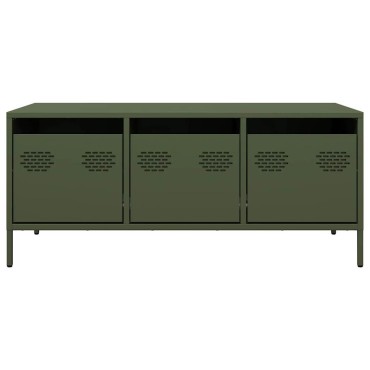 vidaXL Τραπεζάκι Σαλονιού Λαδί 101,5x50x43,5cm Χάλυβα Ψυχρής Έλασης 1 τεμ.