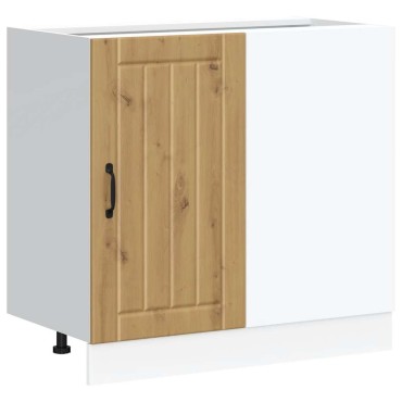 vidaXL Ντουλάπι βάσης νεροχύτη "Lucca" Artisan Oak Engineered Wood 80x46x81,5cm 1 τεμ.