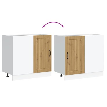 vidaXL Ντουλάπι βάσης νεροχύτη "Lucca" Artisan Oak Engineered Wood 80x46x81,5cm 1 τεμ.