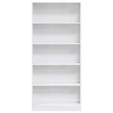 vidaXL Βιβλιοθήκη Γυαλιστερό Λευκό 80x24x176cm από Επεξ.Ξύλο 1 τεμ.