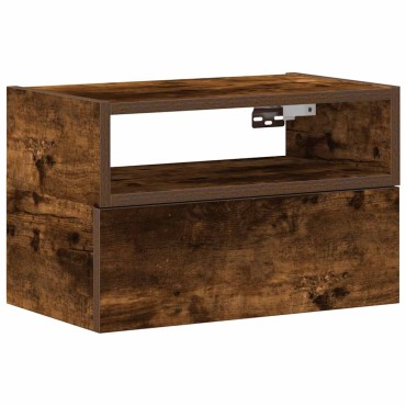 vidaXL Κομοδίνο Επιτοίχιο Καπνιστή Δρυς 45x26x28,5cm 1 τεμ.