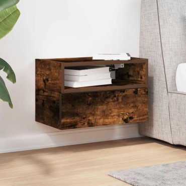 vidaXL Κομοδίνο Επιτοίχιο Καπνιστή Δρυς 45x26x28,5cm 1 τεμ.