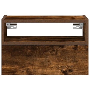 vidaXL Κομοδίνο Επιτοίχιο Καπνιστή Δρυς 45x26x28,5cm 1 τεμ.