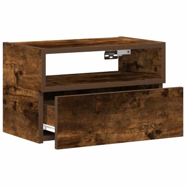 vidaXL Κομοδίνο Επιτοίχιο Καπνιστή Δρυς 45x26x28,5cm 1 τεμ.