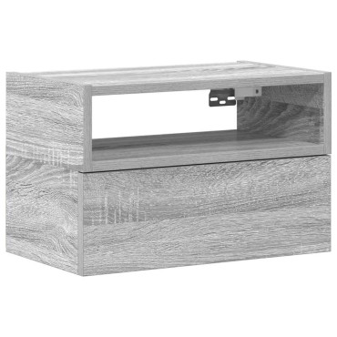 vidaXL Κομοδίνα Επιτοίχια Γκρι Sonoma 45x26x28,5cm 1 τεμ.