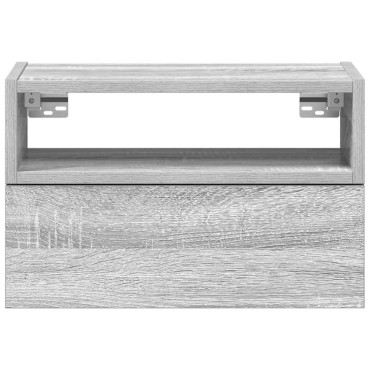 vidaXL Κομοδίνα Επιτοίχια Γκρι Sonoma 45x26x28,5cm 1 τεμ.