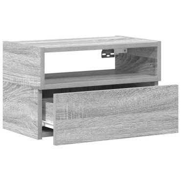 vidaXL Κομοδίνα Επιτοίχια Γκρι Sonoma 45x26x28,5cm 1 τεμ.