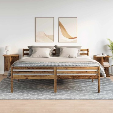 vidaXL Κομοδίνα 2 τεμ. Όψη Παλαιού Ξύλου 46,5x29x61cm από Επεξ. Ξύλο