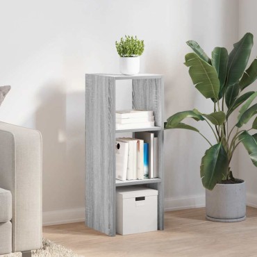 vidaXL Βιβλιοθήκη Στοιβαζόμενα Γκρι Sonoma 30x30x80cm Επεξ. Ξύλο 1 τεμ.