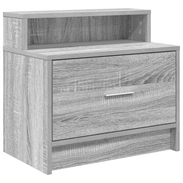 vidaXL Κομοδίνο με συρτάρι Γκρι Sonoma 51x31x47cm 1 τεμ.