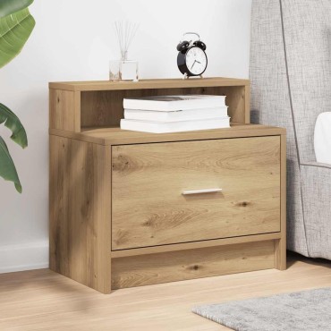 vidaXL Κομοδίνο με συρτάρι Αρτισιανή Δρυς 51x31x47cm 1 τεμ.