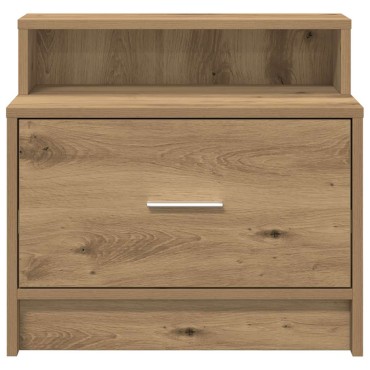 vidaXL Κομοδίνο με συρτάρι Αρτισιανή Δρυς 51x31x47cm 1 τεμ.
