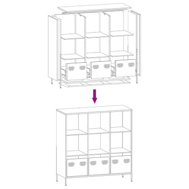 vidaXL Ντουλάπι Μουσταρδί 101,5x39x103,5cm από Ατσάλι 1 τεμ.