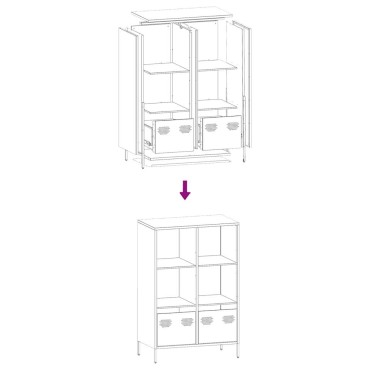 vidaXL Ντουλάπι Μουσταρδί 68x39x103,5cm από Ατσάλι 1 τεμ.
