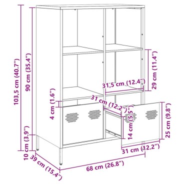 vidaXL Ντουλάπι Μουσταρδί 68x39x103,5cm από Ατσάλι 1 τεμ.
