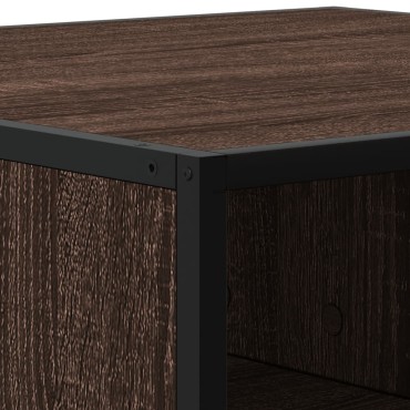 vidaXL Τραπεζάκι Σαλονιού Καφέ Δρυς 80x80x30cm Επεξ. Ξύλο/Μέταλλο 1 τεμ.
