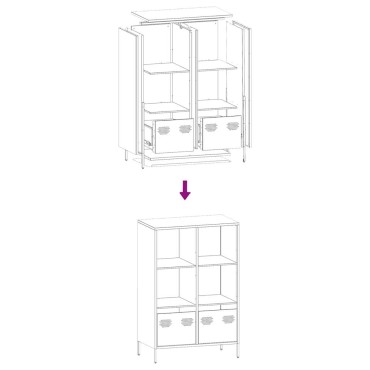 vidaXL Ντουλάπα Λευκό 68x39x103,5cm από Χάλυβα 1 τεμ.