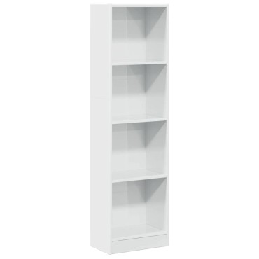 vidaXL Βιβλιοθήκη Γυαλιστερό Λευκό 40x24x143cm Επεξεργασμένο Ξύλο 1 τεμ.
