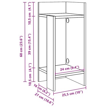 vidaXL Τραπεζάκια 2 τεμ. με ράφι Καπνιστή Δρυς 25,5x27x60cm