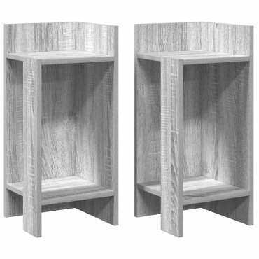 vidaXL Τραπεζάκια 2 τεμ. με ράφι Γκρι Sonoma 25,5x27x60cm